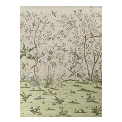 Distressed Homage Hand Knotted Wool Animal Print Area Rug