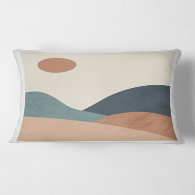 Housse de coussin rectangulaire et insert Minimalist Landscape with Lake at Sunset