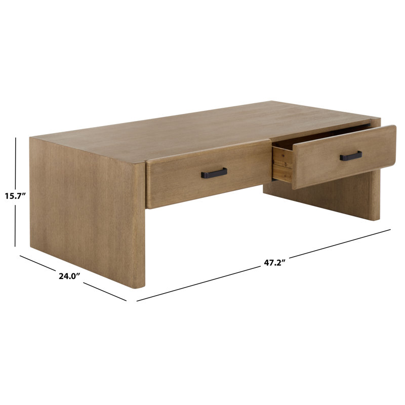 Table basse à 2 tiroirs Wynnrosa, Naturel