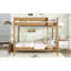 Lit simple au-dessus d'un lit superposé - revêtu de tissu, structure en bois d'hévéa, garde-corps sécurisés, solution de rangement sous le lit en molleton, base en bois d'hévéa, garde-corps pour,