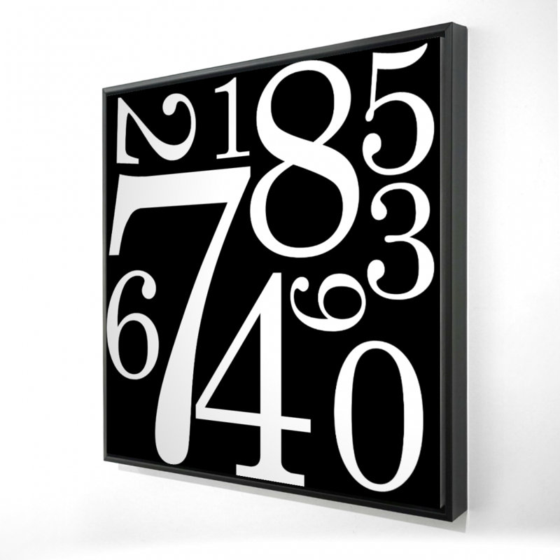 Zero to Nine - Toile encadrée typo et symboles noir et blanc