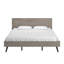 Macedo Mid-Century Modern Black Legs Platform Bed - Grey-110429593