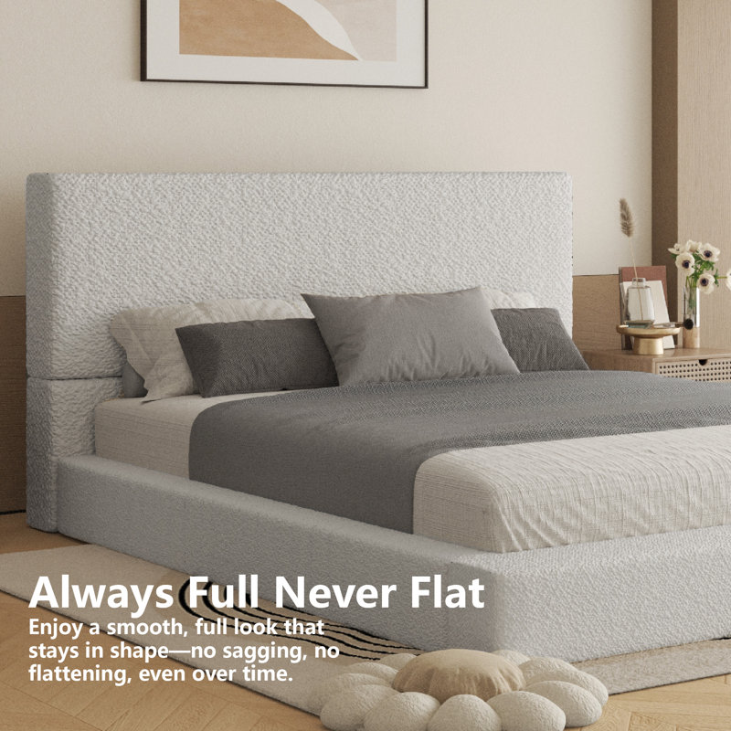 Haden Boucle Platform Bed Frame, King