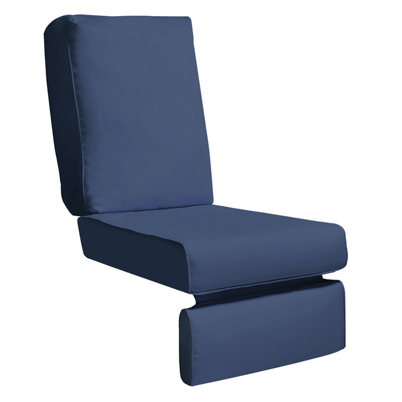 Housse pour fauteuil inclinable à coussins en T, 100 % polyester bleu marine