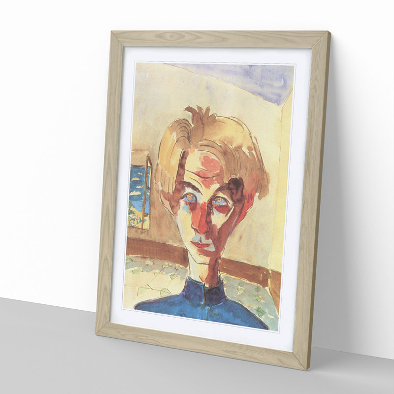 Self-Portrait Vol.1 by Walter Gramatte - Picture Frame Painting, 48cm H x 36cm W x 2cm D, Oak Framed