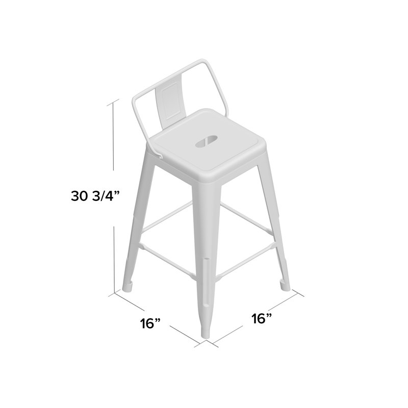Alaoui Bar Stool, Gunmetal Gray, Bar Stool (30” Seat Height)