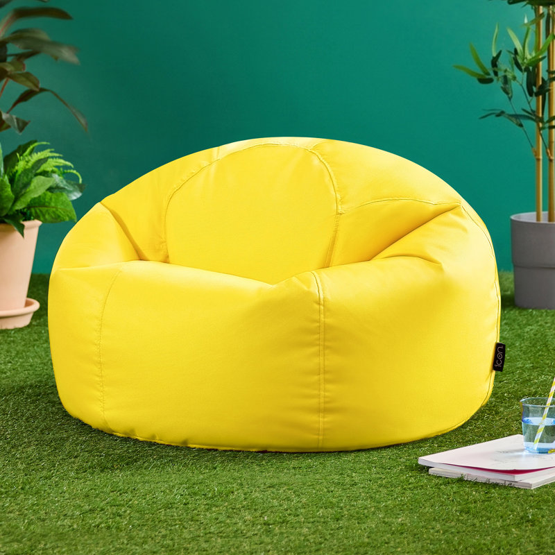 Kingston Water-Resistant Classic Bean Bag, Yellow, 50cm H x 85cm W x 85cm D