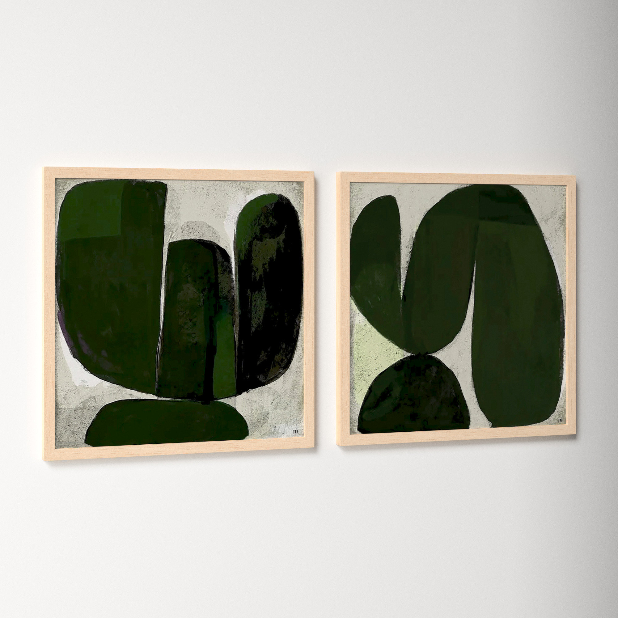 Succulent Set Of 2 by StudioM, Brown, 30" H x 30" W x 1.25" D