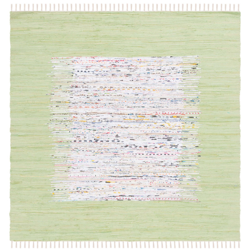 Parikh Hand Woven Cotton Abstract Rug, Square 6'