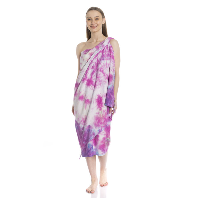 Serviette de bain en coton Tie-Dye, Rose