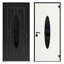 Porte d'entrée extérieure prémontée en acier Ronex 1277, émail noir, avec deux fenêtres latérales et supérieures, imposte latérale, inserts en acier inoxydable. Style moderne, peinturé, largeur 40,6 + 91,4 + 40,6 cm x hauteur 203,2 + 40,6 cm, ouverture à droite vers l'intérieur.-109403737-109403735-109403732