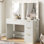 Meuble-lavabo moderne 36,2 po avec 4 tiroirs, miroir lumineux à DEL et prises de courant, blanc