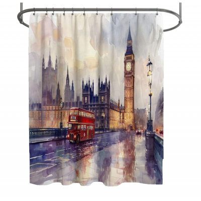 London Cityscape Warm Shower Curtain