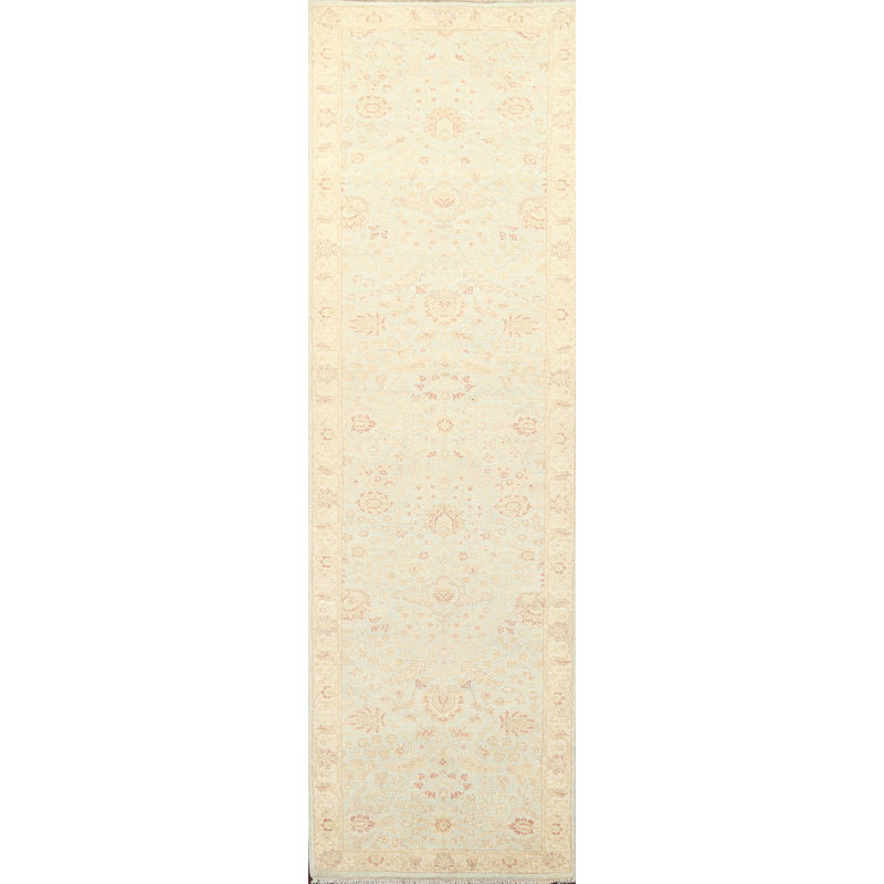 Tapis de couloir en laine végétal Chobi Peshawar noué à la main 3 x 10