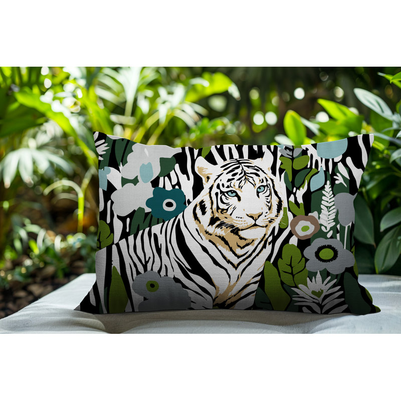 Oreiller rectangulaire réversible intérieur / extérieur Wilo Tiger, Gris, H 25 po x l 18 po