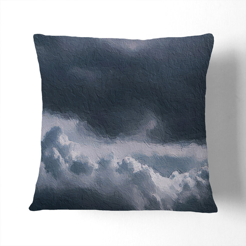 Square Throw Cushion, Black, 55cm H x 55cm W x 20cm D