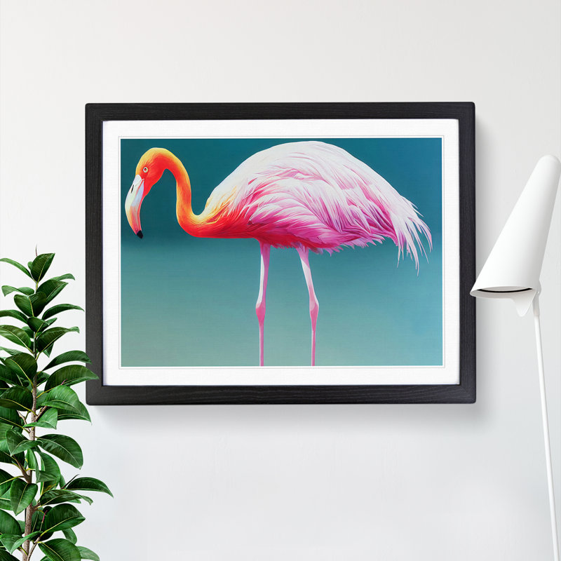 Euphoric Flamingo - Framed Print, Black, 46cm H x 64cm W x 2cm D