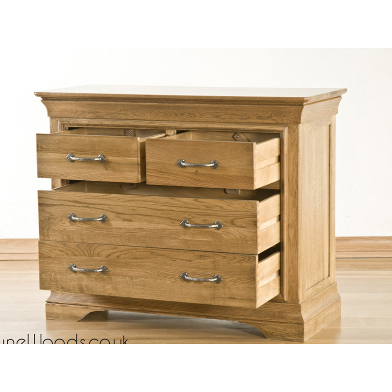 Solid Wood 100cm W 5 - Drawer Chest of Drawers