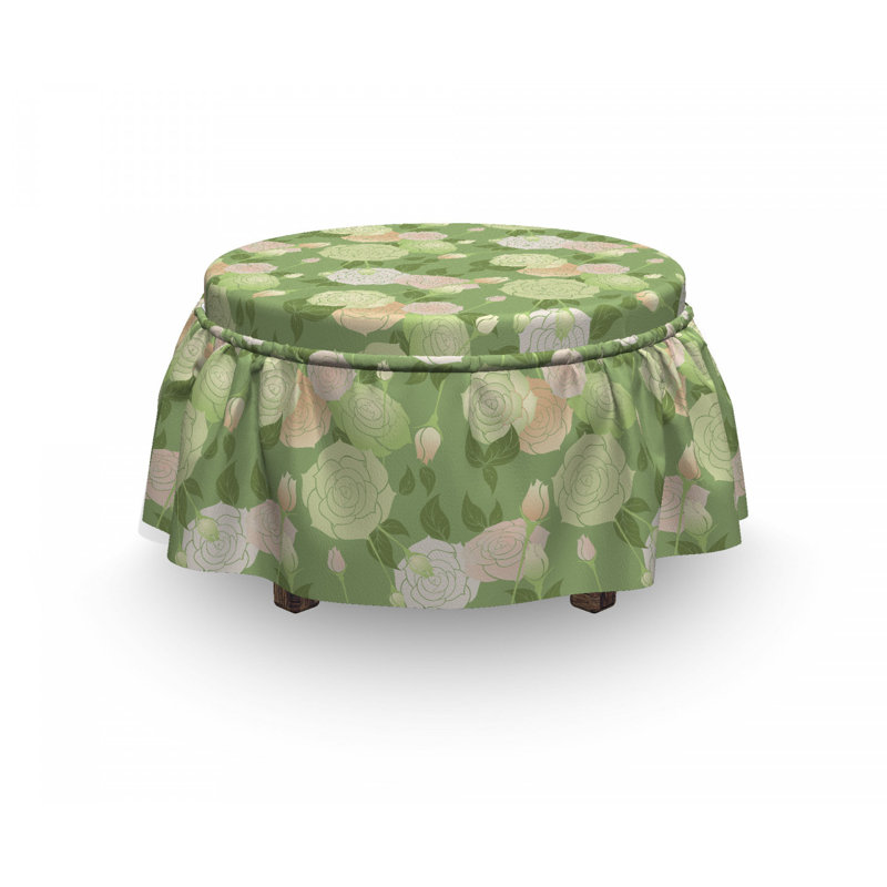 Housse pour repose-pieds abstract fleurs