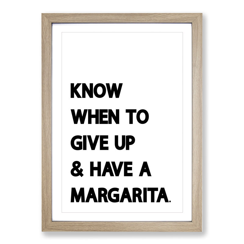 Margarita - Picture Frame Typography, 90cm H x 65cm W x 2cm D, Oak