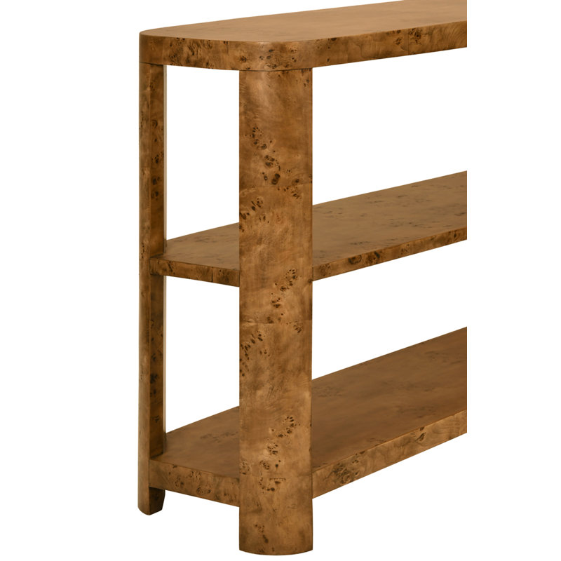 54'' W Console Table, Dark Burl Wood
