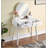 Contemporary Wood Vanity And Stool Set With 2 Drawers-1501052659