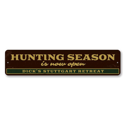 Plaque ouverte en aluminium «Hunting Season»