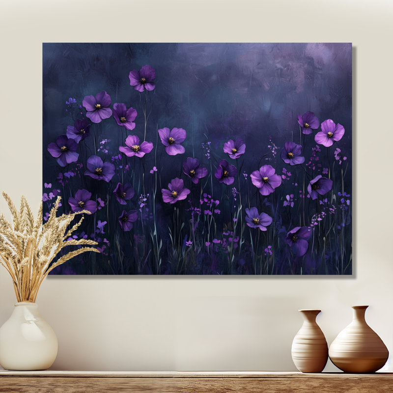 Art mural en métal Wildflower Wild Midnight Bloom II - Wildflowers, H 34 po x l 44 po