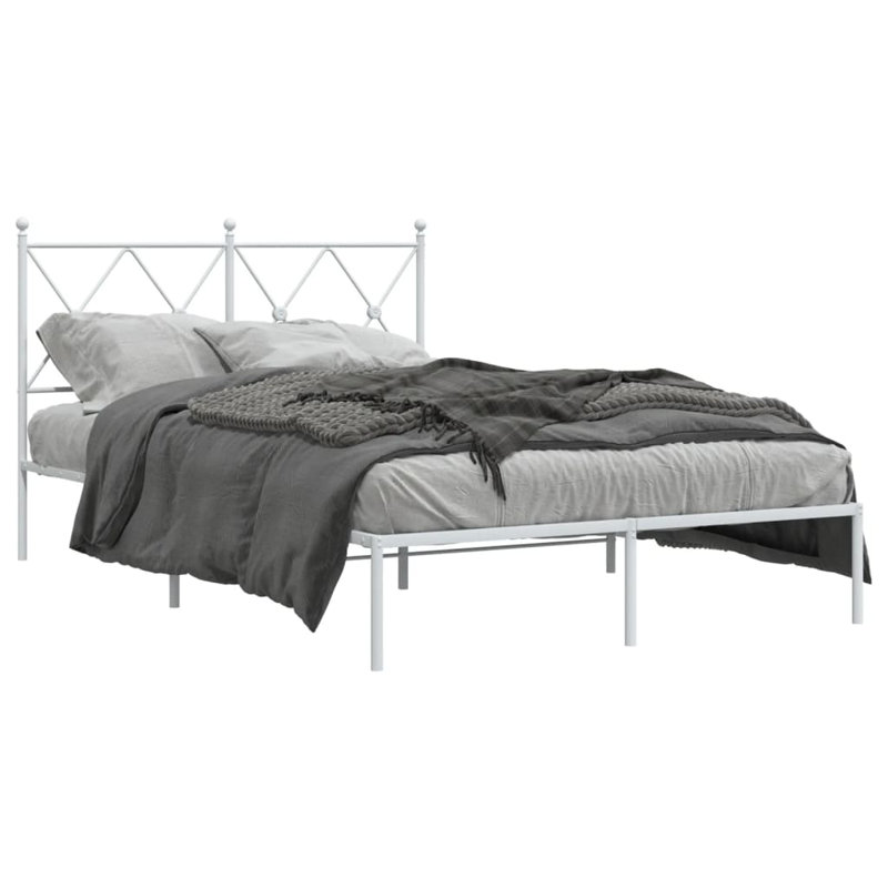 Corrstown Metal Bed, White, Small Double (4')