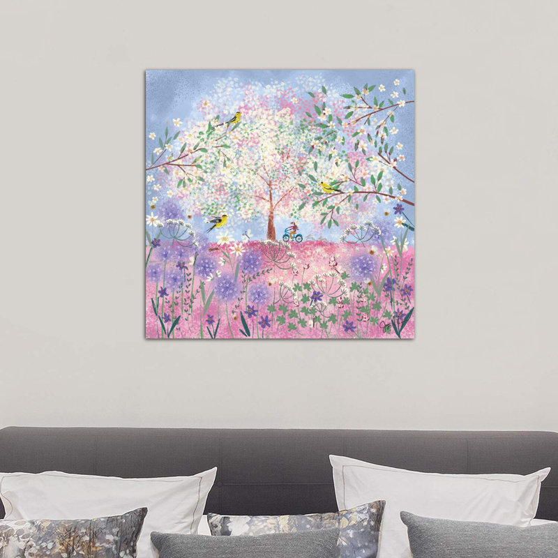 Periwinkle Spring Flora by Joy Laforme - Wrapped Canvas Print, 66.04 cm H x 66.04 cm W x 3.175 cm D