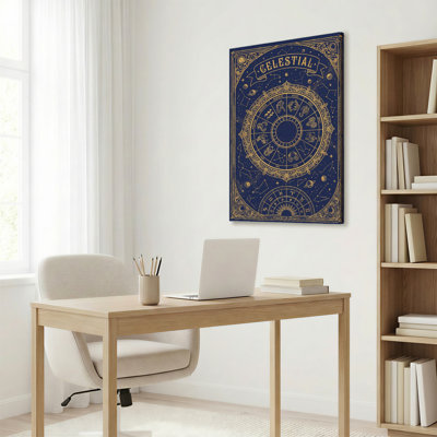 «Celestial Zodiac Astrology», reproduction d'art sur toile tendue sur toile, ensemble de 1