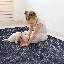 Tapis 5 x 8 po, tapis lavable, à poils courts, antidérapant, sans perte de poils (noir + gris, 5 pi x 8 pi)