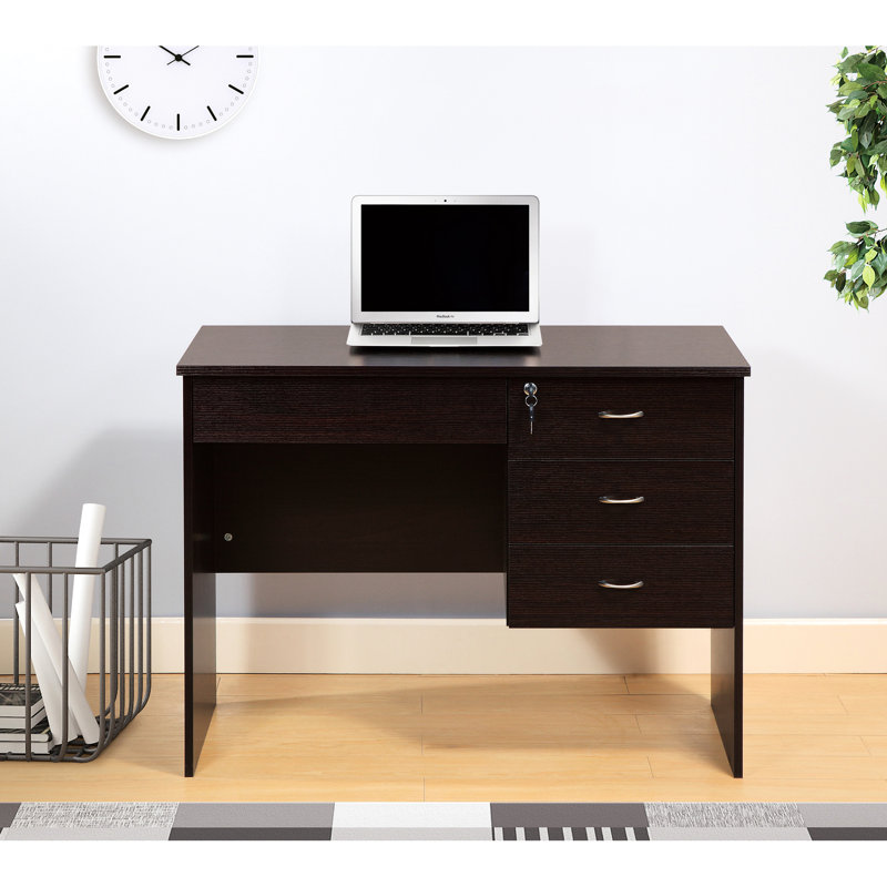 Bureau à domicile avec trois tiroirs verrouillables dans le tiroir pour un look professionnel,