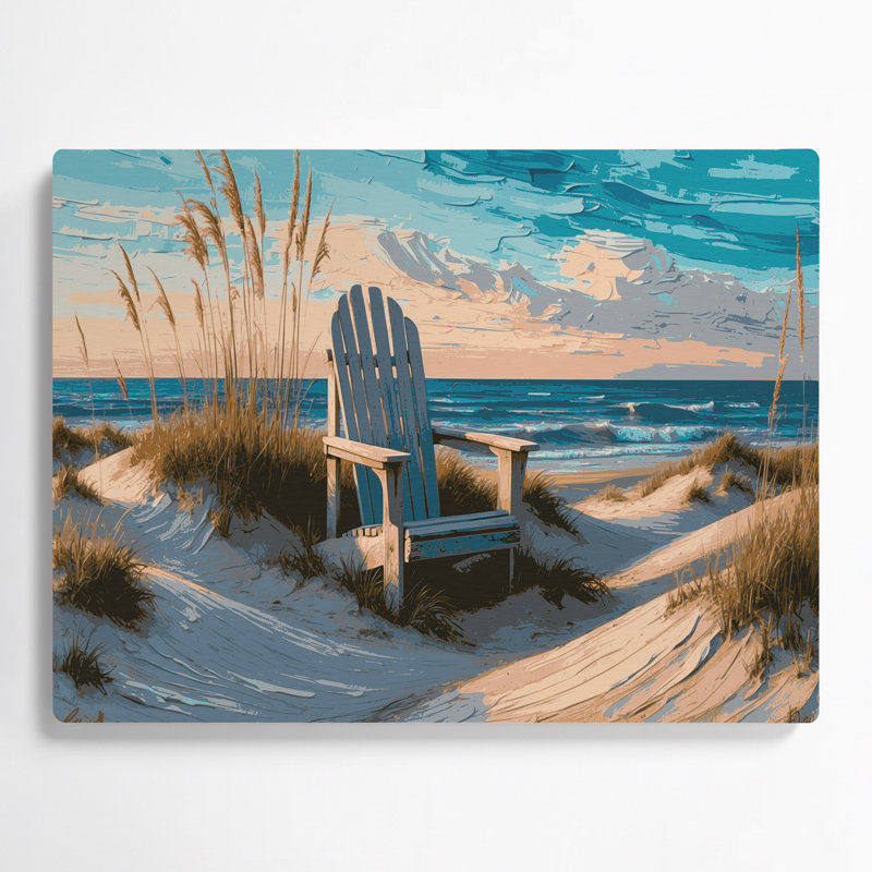 Art mural en métal beige Coastal, H 11 po x l 14 po