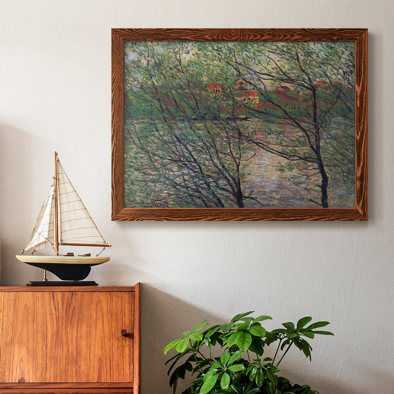 "His Bank, The Island De La Grande Jatte" par Monet, reproduction d'art sur toile, Érable, H 14 po x l 20 po x P 1,5 po