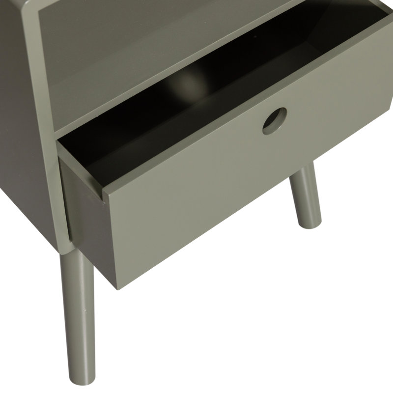 Ozzy 36cm W Manufactured Wood Bedside Table, Warm Green