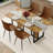 Dining Table Set,67"L X 36"W Modern Rectangular Dining Table With Suede Dining Chairs-114161248