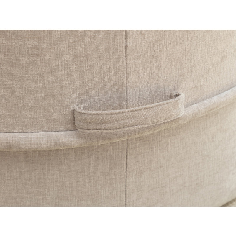 Fauteuil demi-tonneau rembourré avec repose-pieds, Gris
