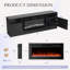 70'' TV Stand For TV Up To 80" With Electric Fireplace Included, Black-108941962