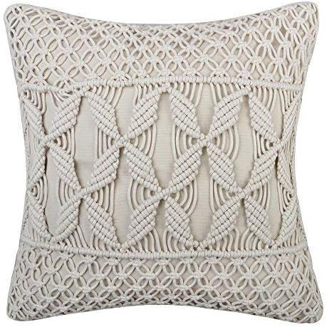 Housse de coussin décoratif Macrame 18 po x 18 po