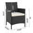 Imperia Modern 2-Person Patio Conversation Set with Polyester Cushions and Table in Gray and Cream-513765611