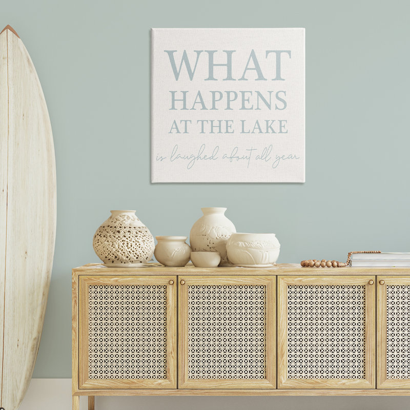 «What Happens At Lake», art mural sur toile par Lil 'Rue, H 36 po x l 36 po