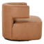 Fauteuil demi-tonneau pivotant en cuir véritable Bascom-1960011