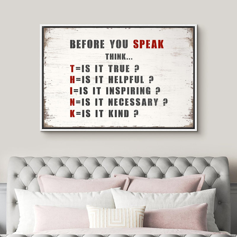 " Think Acronym ", 24" H x 36" W x 1.5" D, White