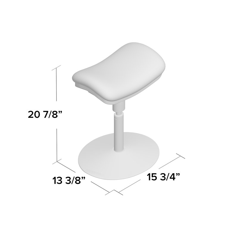 Roxane Height-Adjustable Saddle Seat Sit to Standing Swivel Active Stool, Gray