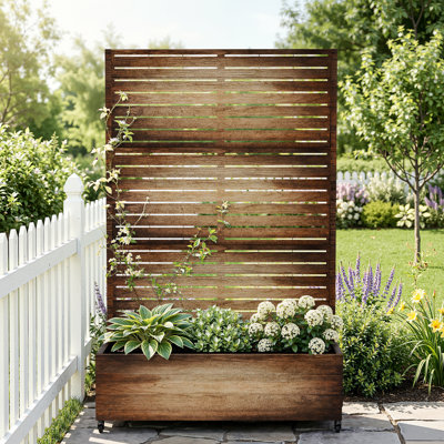 Treillis de jardin en métal pour jardin, pot surélevé avec drainage et roues verrouillables, idéal pour les plantes grimpantes, les légumes et les roses