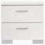 Table de chevet blanche 2 tiroirs ultrabrillante