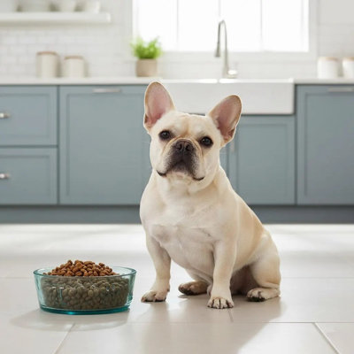 Recycled Glass Dog Bowls, 15 oz Capacity, 5.5" Diameter