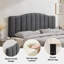 Tête de lit tapissier capitonnée arquée à hauteur et largeur réglables pour chambre à coucher-906603683-909455880
