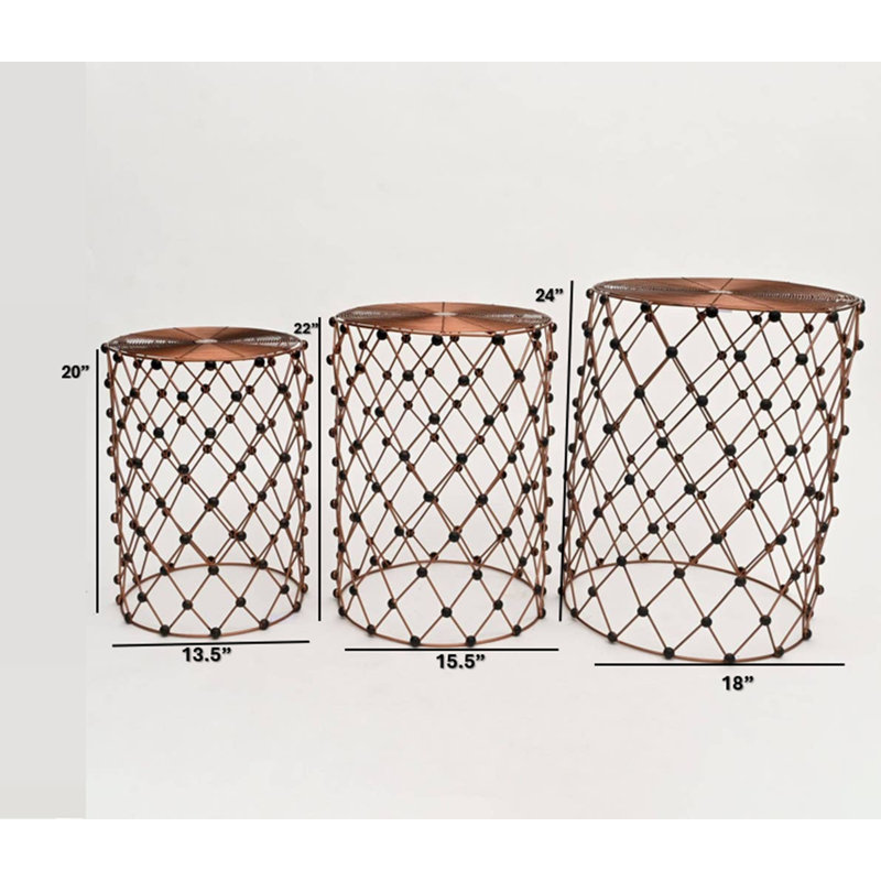 Tabourets gigognes | Ensemble de 3 tabourets gigognes Rustic Charm | Utiliser des sièges d'appoint